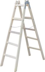 Drabina malarska dwustronna 2x10 stopni drewniana STALCO S-40606
