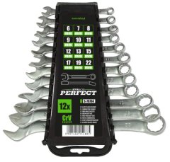 Klucze płasko - oczkowe 6-32mm 12elem. polerowane box STALCO PERFECT S-76783