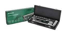 Zestaw kluczy nasadowych 1/2” 26 elem. metalowe pudełko STALCO S-54009