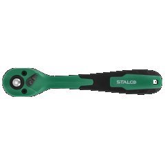 Grzechotka odgięta z powłoką kompozytową 1/4” 72 zęby 150mm STALCO S-54041