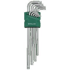 Klucze Torx z otworem t10-15-20-25-27-30-40-45-50 imbusy 9elem. CrV STALCO S-46374