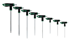 Klucze trzpieniowe dwustronne HEX z kulką S2 8 elem. 2, 2.5, 3, 4, 5, 6, 8, 10mm STALCO S-56252